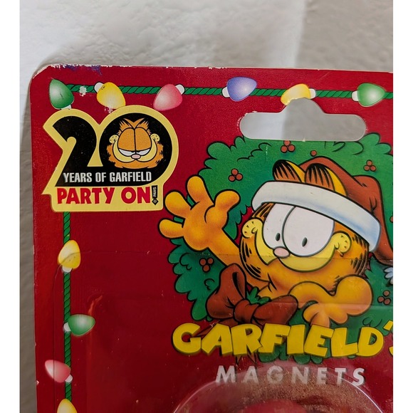 Garfield Christmas Magnet 20 Years Party On Holiday Stocking Joy NIP - Picture 5 of 5